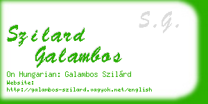 szilard galambos business card